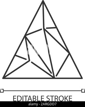 Polygonal triangle linear icon. Geometric figure. Triangular element.  Abstract shape. Isometric form. Thin line illustration. Contour symbol.  Vector i Stock Vector Image & Art - Alamy