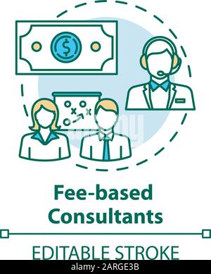 Fee based consultants concept icon. Financial consultation service ...