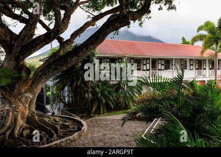 Montpelier Plantation, restored sugar plantation where Nelson married, boutique hotel, Nevis, St. Kitts and Nevis, West Indies, Caribbean Stock Photo