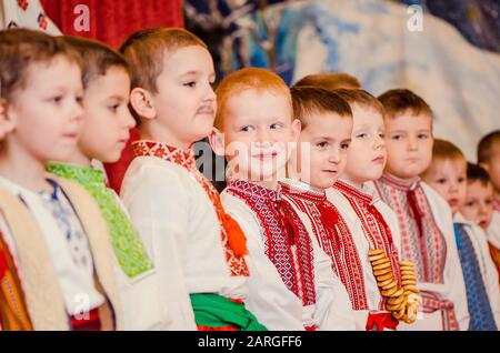Ukrainian Evenings, Malvin Kindergarten, Lutsk Ukraine 28/01/2015 Stock Photo