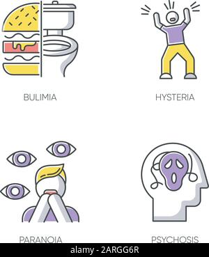 Bulimia disease eating disorder. Psychiatric mental problems cartoon ...