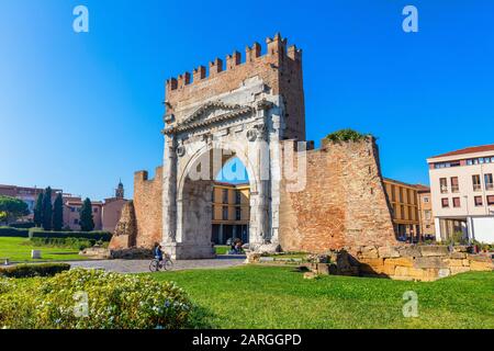 Arch of Augustus, Rimini, Emilia Romagna, Italy, Europe Stock Photo