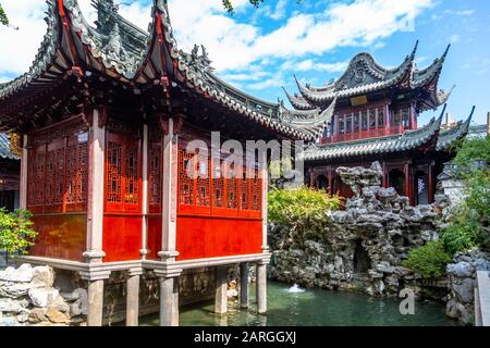View of traditional Chinese architecture in Yu Garden, Shanghai, China, Asia Stock Photo