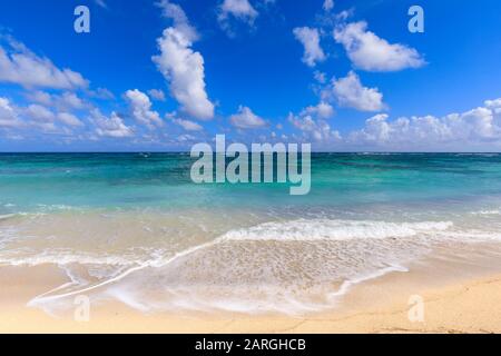 Nisbet Beach, turquoise sea, Nevis, St. Kitts and Nevis, West Indies, Caribbean, Central America Stock Photo