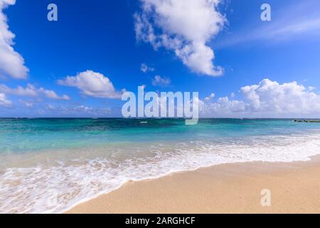 Nisbet Beach, turquoise sea, Nevis, St. Kitts and Nevis, West Indies, Caribbean, Central America Stock Photo