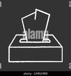 Disposable wipes chalk icon. Box with tissues. Toilet paper in stack. Handkerchief. Changing towel. Cleansing product. Napkin for sanitary. Bathroom i Stock Vector