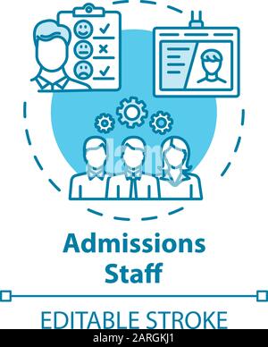 Admission staff concept icon. Employment service. HR management. Selection committee. Headhunting, recruitment idea thin line illustration. Vector iso Stock Vector