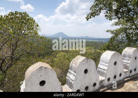 Dambulla, Sri Lanka: View from near the Dambulla Cave complex UNESCO heritage site. Stock Photo