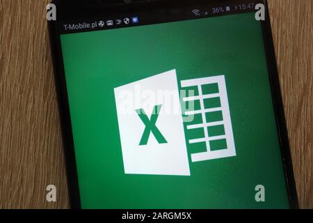 Microsoft Excel logo displayed on a modern smartphone Stock Photo