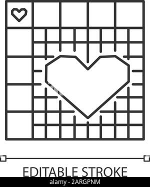 Nonogram puzzle grid linear icon. Picross, griddlers. Logic number game. Japanese crossword. Brain teaser. Thin line illustration. Contour symbol. Vec Stock Vector