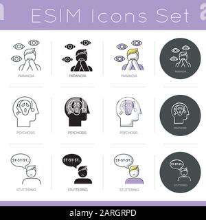 Stuttering linear icon. Speech problem. Sound prolongation. Oral ...