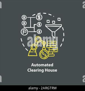 Automated Clearing House chalk concept icon. ACH credit transfer idea. Electronic payment system. Financial transaction. Banking. Vector isolated chal Stock Vector