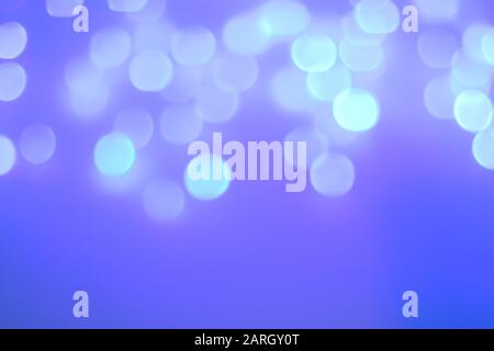 Blue garland light bokeh background Stock Photo