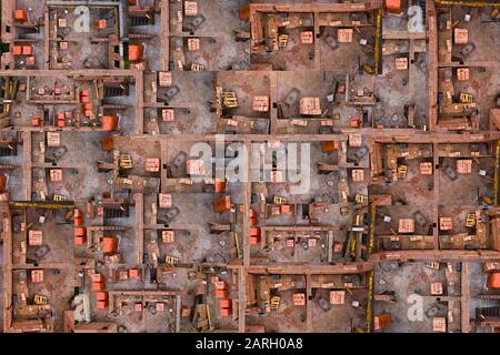 background of the construction site top view Stock Photo
