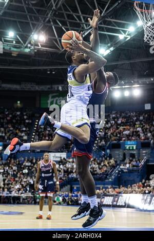 Birmingham, UK, 26 January, 2020.  Worcester Wolves defeat Bristol Flyers, 67-59 to win the BBL cup at Arena Birmingham, Birmingham UK. copyright Carol Moir/Alamy. Stock Photo