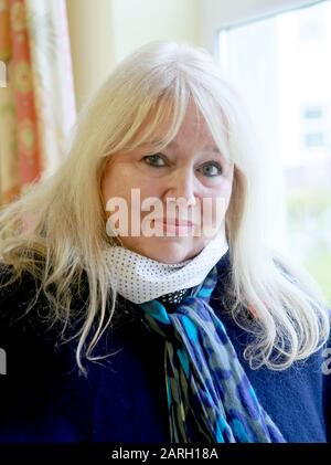 Dwina Gibb (wife of Robin Gibb-Bee Gees December 22nd 1949-May 20th 2012) visits Rebecca House Childrens Hospice, Isle of Man.2012 Stock Photo