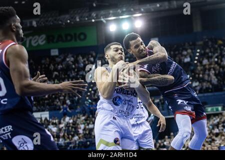 Birmingham, UK, 26 January, 2020.  Worcester Wolves defeat Bristol Flyers, 67-59 to win the BBL cup at Arena Birmingham, Birmingham UK. copyright Carol Moir/Alamy. Stock Photo