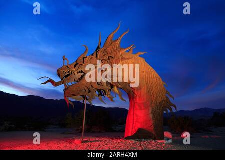 Sea serpent sculpture by Ricardo Breceda, Anza-Borrego Desert, Borrego, Springs, Southern California, USA Stock Photo