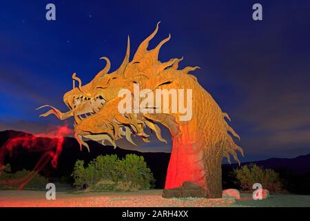 Sea serpent sculpture by Ricardo Breceda, Anza-Borrego Desert, Borrego, Springs, Southern California, USA Stock Photo