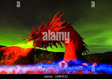 Sea serpent sculpture by Ricardo Breceda, Anza-Borrego Desert, Borrego, Springs, Southern California, USA Stock Photo