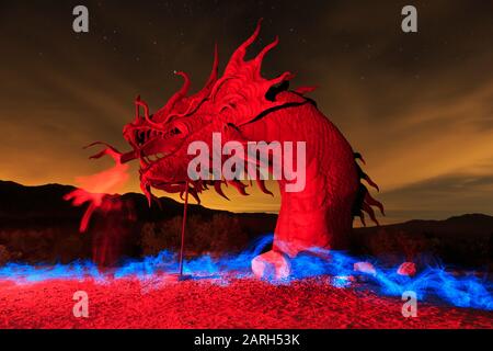 Sea serpent sculpture by Ricardo Breceda, Anza-Borrego Desert, Borrego, Springs, Southern California, USA Stock Photo