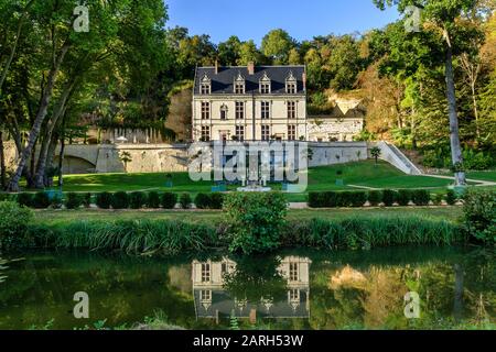 France, Indre et Loire, Loire Valley listed as World Heritage by UNESCO, Amboise, Chateau-Gaillard royal domain park and gardens, castle, the Jardins Stock Photo
