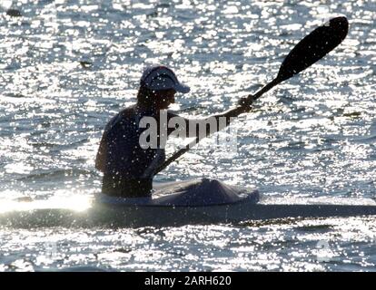 20040824 Olympic Games Athens Greece  [Canoe/Kayak Flatwater Racing]  Lake Schinias.   Photo  Peter Spurrier email images@intersport-images.com Stock Photo