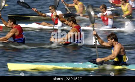 20040824 Olympic Games Athens Greece  [Canoe/Kayak Flatwater Racing]  Lake Schinias.   Photo  Peter Spurrier email images@intersport-images.com Stock Photo