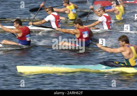 20040824 Olympic Games Athens Greece  [Canoe/Kayak Flatwater Racing]  Lake Schinias.   Photo  Peter Spurrier email images@intersport-images.com Stock Photo