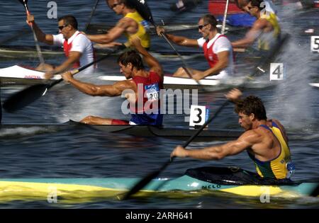 20040824 Olympic Games Athens Greece  [Canoe/Kayak Flatwater Racing]  Lake Schinias.   Photo  Peter Spurrier email images@intersport-images.com Stock Photo