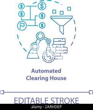 Automated Clearing House concept icon. Electronic network idea thin ...