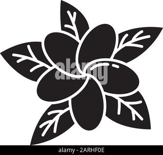 Plumeria linear icon. Exotic flower. Flora of Indonesian islands