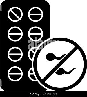 gynecology pills glyph icon vector illustration sign Stock Vector Image ...