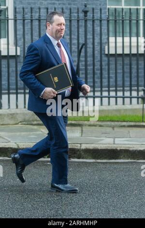 London UK. 28 January 2020.Mark Spencer MP Parliamentary Secretary to the Treasury (Chief Whip) at Downing Street. Credit: amer ghazzal/Alamy Live News Stock Photo