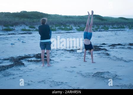 People Walking The Beach In Ogunquit Maine Stock Photo Alamy