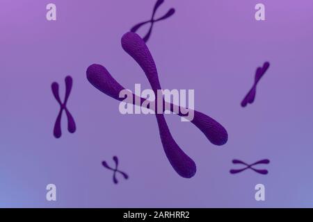 3d rendering of Chromosome Abstract Scientific Background, 3d illustration. Stock Photo