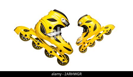 pair of roller-skates isolated on white background Stock Photo