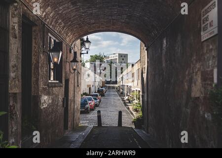 London/UK - 22/07/19: Gloucester Mews West, Bayswater. Bayswater is an affluent area within the City of Westminster. It is also one of London's most c Stock Photo