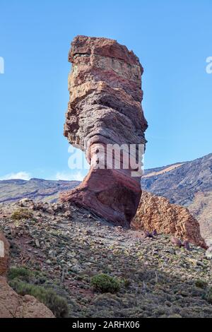 Los Roques de Garcia Cinchado  rock formation Roque Cinchado  within the Teide National Park in the municipality of La Orotava, tenerife spain Stock Photo