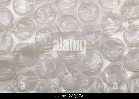 Bubble Wrap Film Close Up, background for text or texture Stock Photo