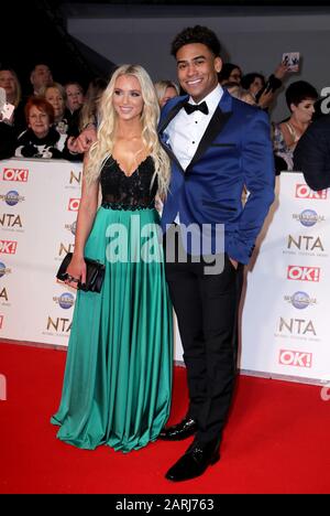 Lucie Donlan and Jordan Hames attending the National Television Awards