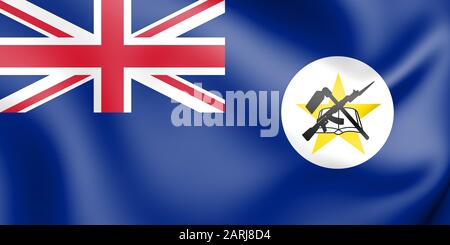 3D Flag of British Mozambique. 3D Illustration. Stock Photo