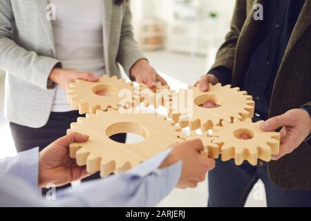 Business cooperation concept business team innovation strategy integration teamwork contract integration. Stock Photo