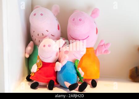 Princeton, Pennsylvania, January 28, 2020:Peppa pig dolls closeup - Image Stock Photo