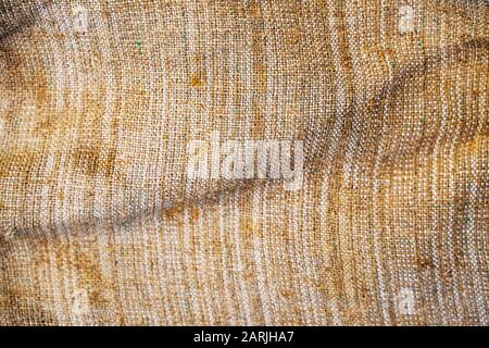 Burlap jute canvas vintage background. Old textile texture Stock Photo