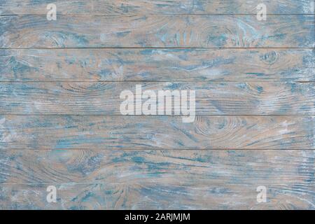 Turquoise blue beige sea colored old vintage wood with boards, Shabby chic France Provence style Stock Photo