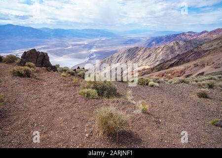 badwater basin from dantes view in death valley national park in california in the usa Stock Photo