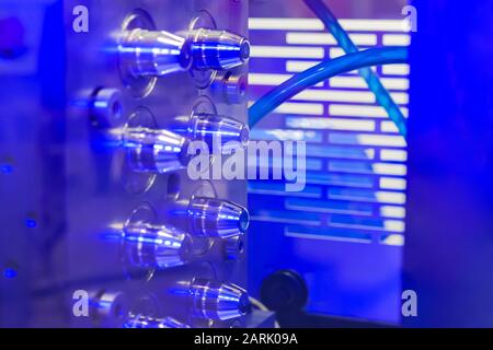 Automatic plastic injection molding machine - close up Stock Photo