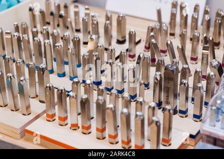 Punches, tools used to craft jewelry; Riveting Experience Jewelry; Salida; Colorado; USA Stock Photo