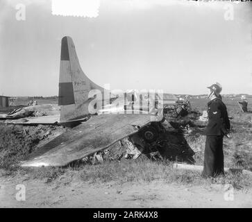 Airplane crash Schiphol KLM Date: May 25, 1953 Location: Amsterdam, Noord-Holland Keywords: Airplane accidents Institution name: KLM, Schiphol Stock Photo